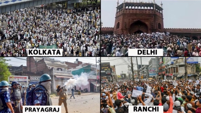 Stone pelting after Friday prayers by Muslims in India